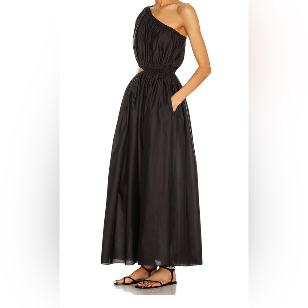 Matteau One-Shoulder Black Maxi Dress
